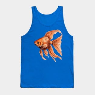 Detailed Orange Colored Fantail Goldfish Tank Top